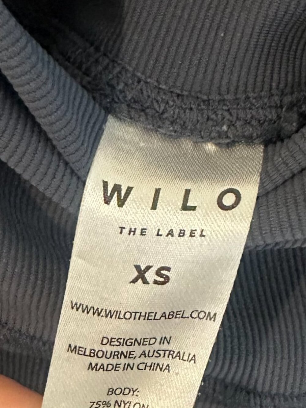 Wilo The Label Navy Ribbed High Rise Crop Leggings XS - Picture 8 of 8